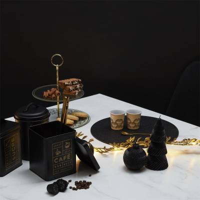 Intesi Sada kávových lžiček Gold Leaf zlaté glamour 4 ks