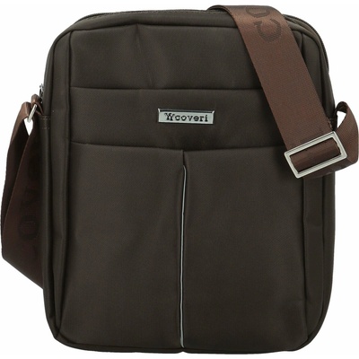 Coveri Trendy pánská textilní crossbody taška Thais tmavě hnědá