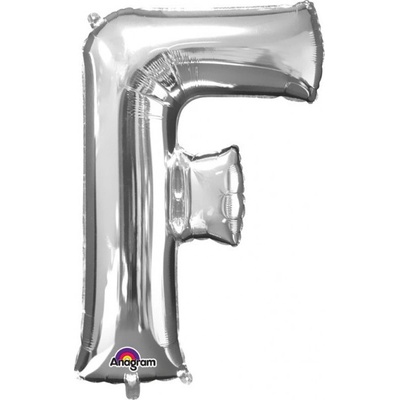 Amscan Fóliový balonek písmeno F 86 cm strieborný