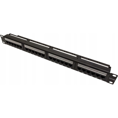 kat. 6A 19" Rack, 24 portů, UTP, černý