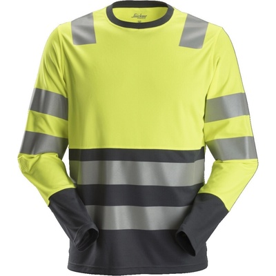 Snickers Workwear tričko AllroundWork reflexné s dlhým rukávom tr. 2 žltošedé XXL