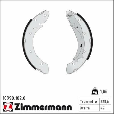 Sada brzdových čeľustí ZIMMERMANN 10990.102.0