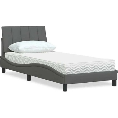 vidaXL s matrací Hanko tmavě šedá textil