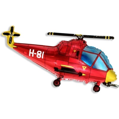 Balón fóliový 97 cm helikoptéra červená