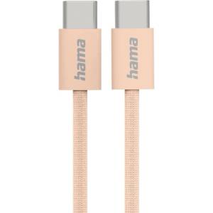Hama Кабел Hama Fabric USB-C към USB-C, 1 m, оранжев (HAMA-201727)