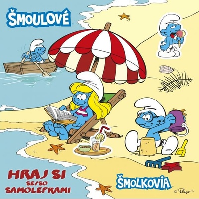 Samolepkový obrázkový album šmolkovia hraj sa so samolepkami