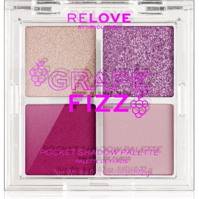 Revolution Relove Pocket Palette paletka očních stínů Grape Fizz 4 x 0,72 g