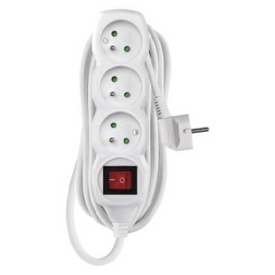 EMOS Predlžovací kábel 7 m / 3 zásuvky / s vypínačom / biely / PVC / 1 mm2 P1317