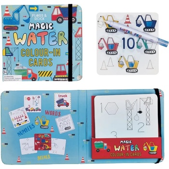 Image 1 of Floss&Rock Карти за оцветяване с вода - Magic Water, Floss&Rock - Малки строители (38P3415)