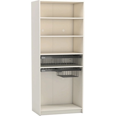 Carmen Двукрилен гардероб с кошници york - крем (3575578)