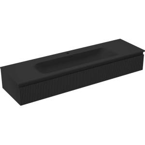Mexen Rivel шкаф за баня 160 см с мивка Vela, 1 чекмедже, оребрен, черен мат (91A20-16023-1-BF71-W23M71)