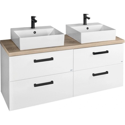 VEGA sestava koupelnového nábytku, š. 145 cm, bílá/dub platin VG073-04