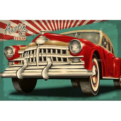 DIMEX ART Флизелинов фототапет ретро плакат остин 375 x 250 см