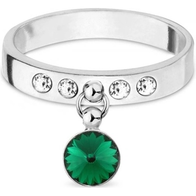 Spark prsten zelený se Swarovski Elements Glee 14306 2146 Emerald