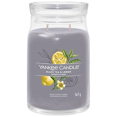Yankee Candle Black Tea & Lemon голяма свещ с надпис 567 гр