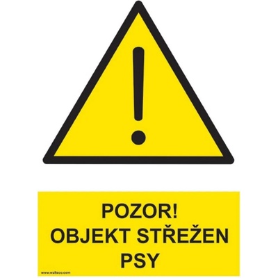 Walteco Pozor objekt střežen psy 148x210mm, formát A5, plastová tabulka , 20072