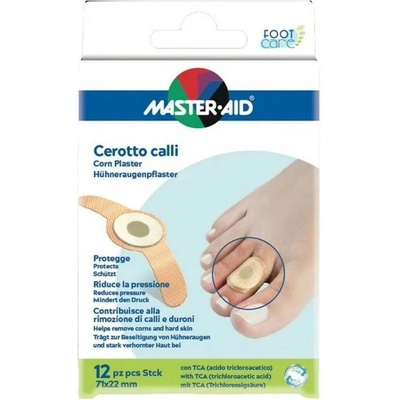 Master-aid Náplasť na kurie oká a zrohovatenú kožu 71x22mm 12ks