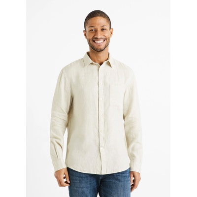 Celio Кремава мъжка ленена риза Celio Daflix Celio | Byal | МЪЖЕ | S