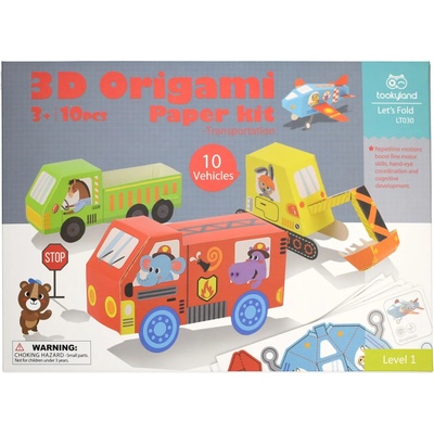 Tooky Land Творчески комплект Tooky Land - Хартиени 3D превозни средства (LT030)