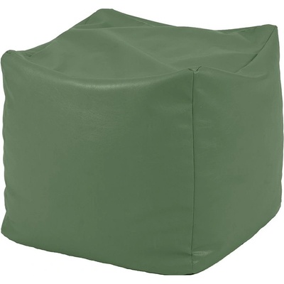 PUFRELAX Пуф, 80л. , Табуретка Куб - Waka Waka Green, PU кожа, Пълнеж от полистиролни перли, 8085 (PUF-G-C-PU-WAK)