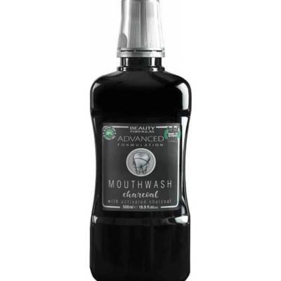 Beauty Formulas Charcoal s aktívnou uhlím proti zápachu z úst a zápalu 500 ml
