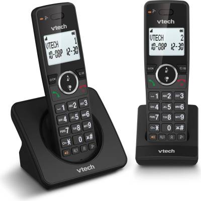 VTech ES2001 DECT Telephone Cordless 2 handsets with call barring, volume control, caller ID/call waiting, 18 hours talk time, speed dial, backlit display & keypad, ECO mode