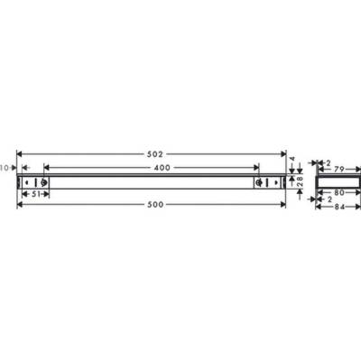 Hansgrohe Rainfinity Polička, délka 500 mm, sklo/chrom 26844000
