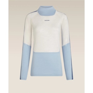 Icebreaker Дамско мериносово термобельо Icebreaker Women's Merino 200 Oasis+ L/S High Neck Merino base layer - Zincblu / Ecru Heather / Dawn (115-2823-0214)