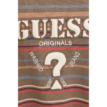 Guess Originals Суичър Guess Originals в кафяво с качулка с десен W4BQ00 KC811 (W4BQ00.KC811)