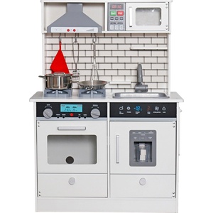 Ginger Home Детска Дървена Кухня ginger home със Звук, Светлина, Бяла w10c493j (w10c493j)