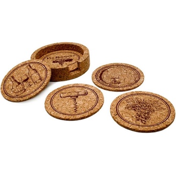 Vin Bouquet Сет от 5 бр коркови подложки за чаши с поставка Vin Bouquet