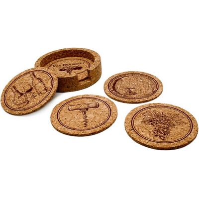 Vin Bouquet Сет от 5 бр коркови подложки за чаши с поставка Vin Bouquet
