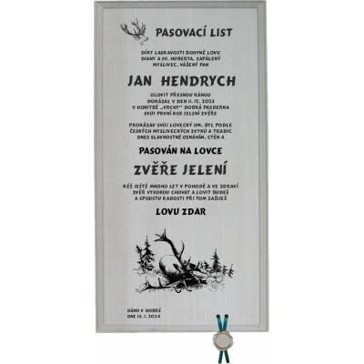 Novák Pasovací list jelen č.733 na frézované desce 2D