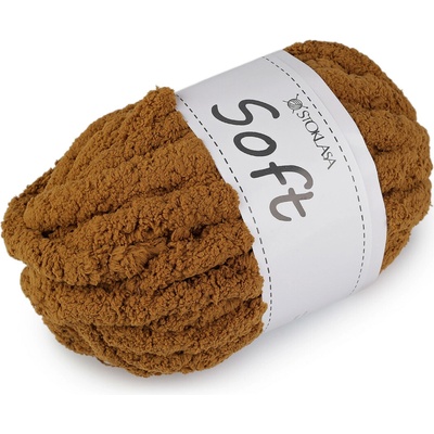 Pletací příze žinylková Soft 250 g, střední, 30 béžová tm.