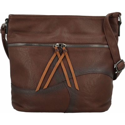 Stylová dámská koženková crossbody kabelka Herta coffee