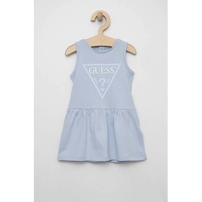 Guess Бебешка памучна рокля Guess в синьо среднодълъг модел разкроен модел (A01K15.KAUD0.PPYX)