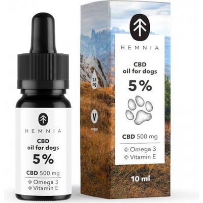 Hemnia CBD olej pro psy 5 % CBD 500 mg 10 ml