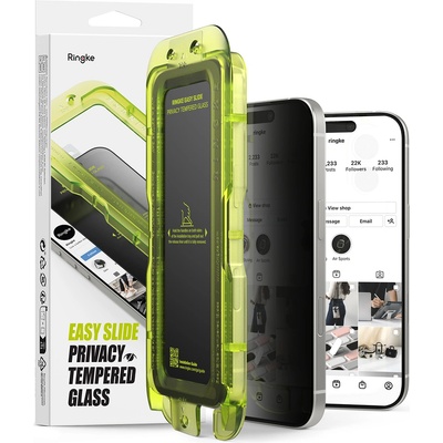Ringke Протектор за iPhone 17 Pro Max - Ringke - Easy Slide Privacy Tempered Glass (2 броя) - Черен