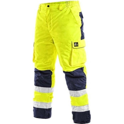 CXS Cardiff kalhoty do pasu výstražné zateplené oranžová fluor/modrá