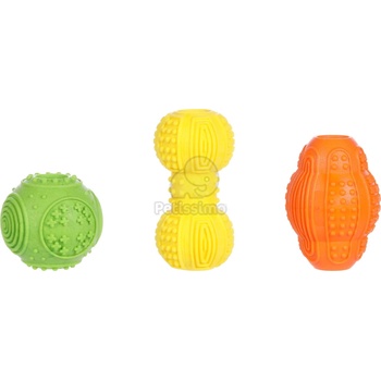 Flamingo Haspy гумена играчка - топка, дъмбел, американски футбол 1 бр