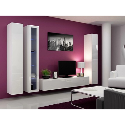 Cama Meble Vigo 180 sklo biely mat / biely lesk