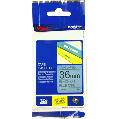 Brother Originální páska TZE-561 36 mm černý tisk na modrém podkladu