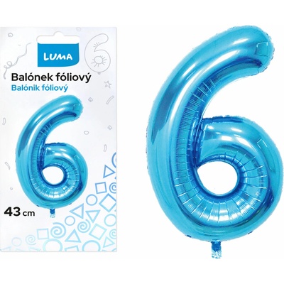Luma Balónek foliový č.1 MODRÝ 43 cm
