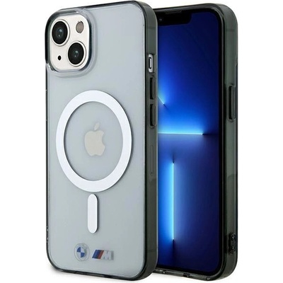 BMW Кейс BMW BMHMP14MHCRS за iPhone 14 Plus 6.7", прозрачен, твърд, Silver Ring MagSafe (BMW000609-0)