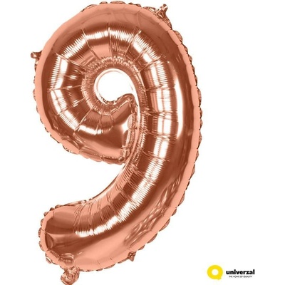 Nafukovací balónek číslice 9 Rose gold 60 cm
