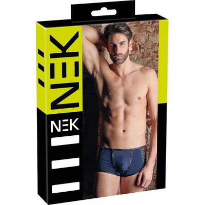 NEK - черни боксерки с връзки и мрежести панели (сини) - m