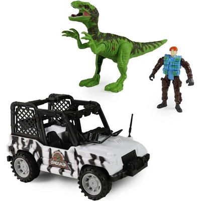 Auto Dino Park s dinosaurem se zvukem a světlem