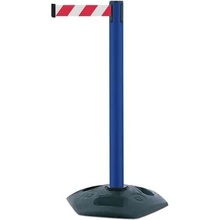 Mobilní zahrazovací sloupek Heavy Duty, modrý – červeno-bílé pásmo 3,65 m