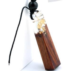 HARAHU Колие Natur Resin - Златно KP5313