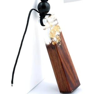 HARAHU Колие Natur Resin - Златно KP5313